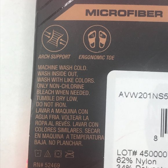 2 Pack Avia Women's Lightweight No Show Microfiber Pink/Yellow Socks Sz 4-10 New - Picture 4 of 5